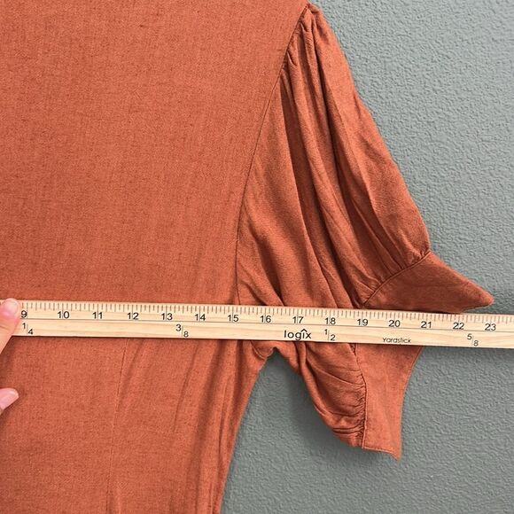 NEW Free People Vintage Summer Midi Dress Sz M Rust - Picture 7 of 13